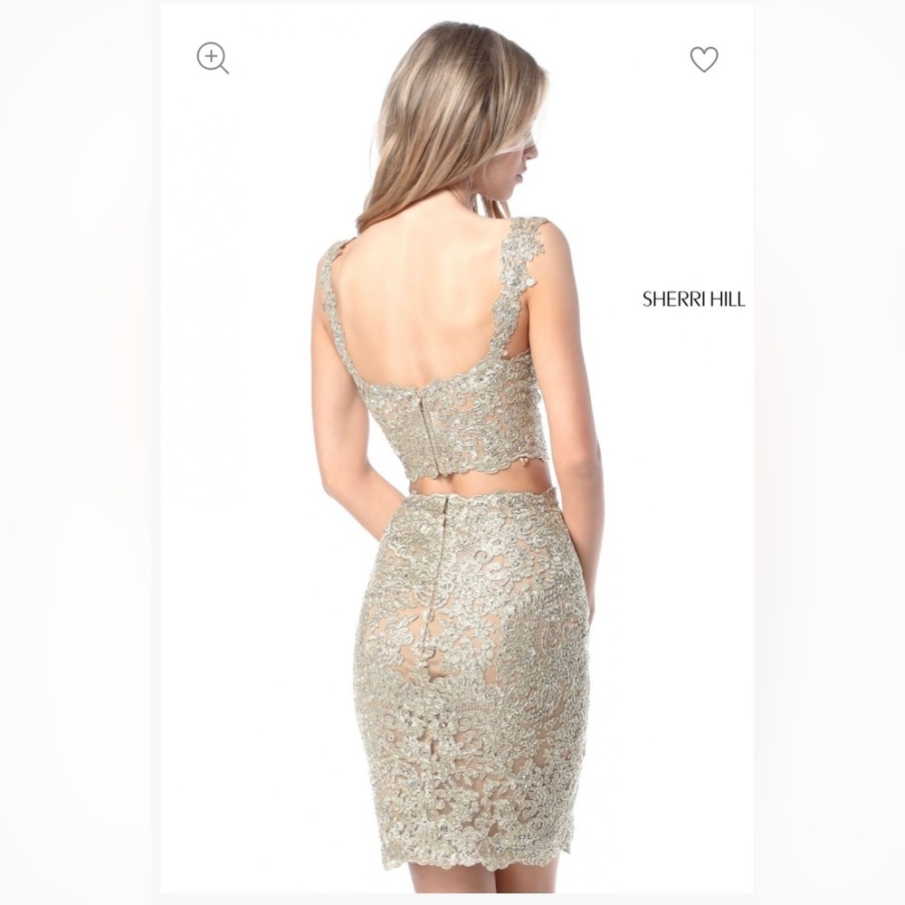 Sherri Hill Gold Mini Dress - Picture 7 of 11
